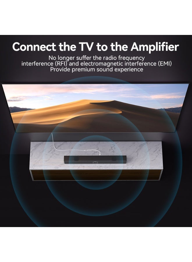 VENTION Cotton Braided 2RCA Male to Male Audio Cable 1M Silver Aluminum Alloy Type Model - Image 4