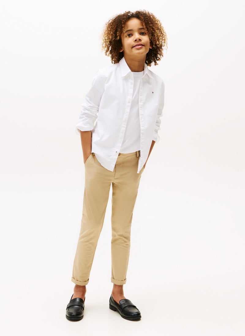 TOMMY HILFIGER Kids Stretch Oxford Shirt - Image 4