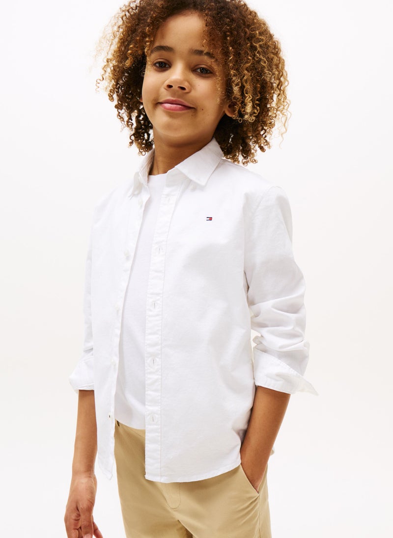 TOMMY HILFIGER Kids Stretch Oxford Shirt - Image 1