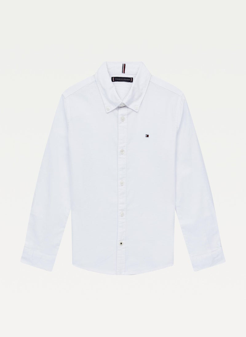 TOMMY HILFIGER Kids Stretch Oxford Shirt - Image 5
