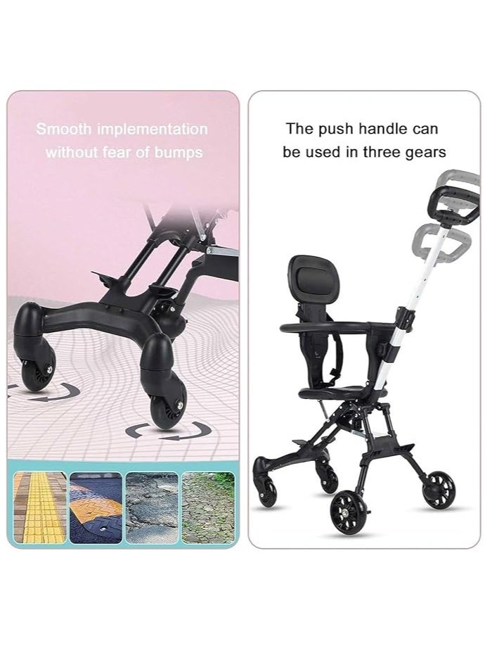 Generic ﻿ Baby Stroller for Babies and Toddlers Foldable Baby Stroller with Adjustable Handles and Awning Stroller Pushchair for Airplane, Shopping, Walking, Travel  - Image 4