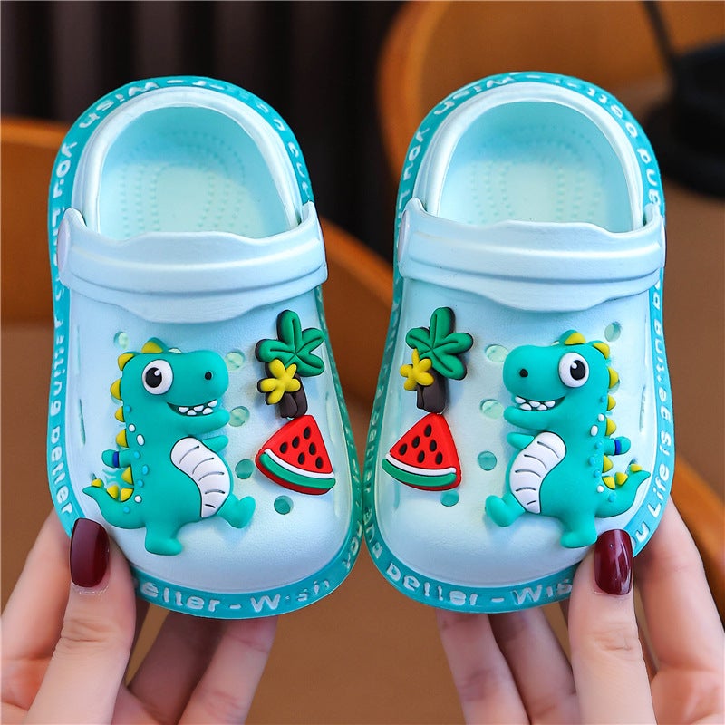 Children'S Croc Shoes Summer Dinosaur Cartoon Cute Slippers Home Girls Baby Boys Non-Slip Sandals For Outdoor Wear - Image 3