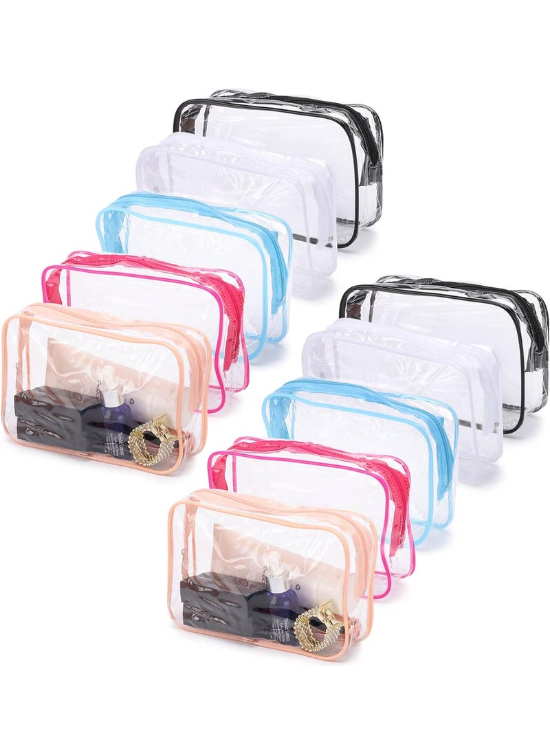Tbestmax Tbestmax 10 Pack Clear Cosmetic Bags Makeup Bags Portable Waterproof TSA Approved Travel Toiletry Bags Organizer 