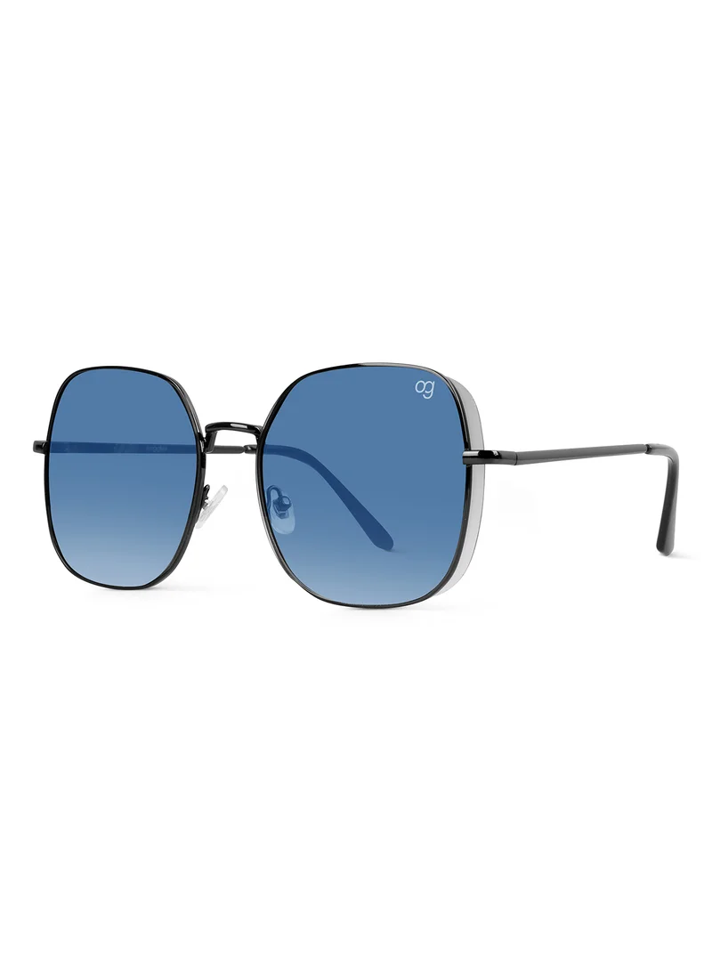 Woggles Latest & Stylish UV Protected BlueX Black Oversized Sunglasses for Women