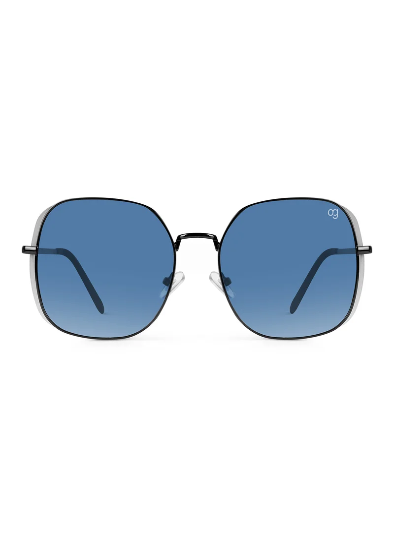 Woggles Latest & Stylish UV Protected BlueX Black Oversized Sunglasses for Women