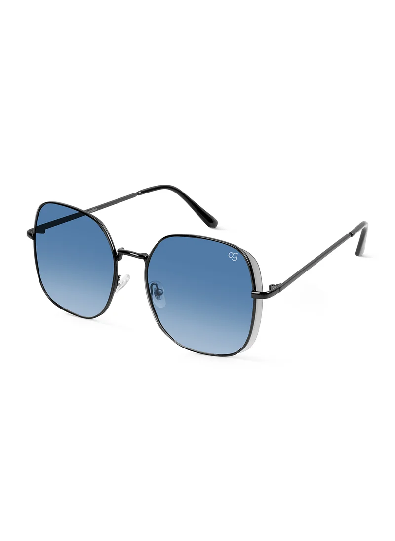 Woggles Latest & Stylish UV Protected BlueX Black Oversized Sunglasses for Women