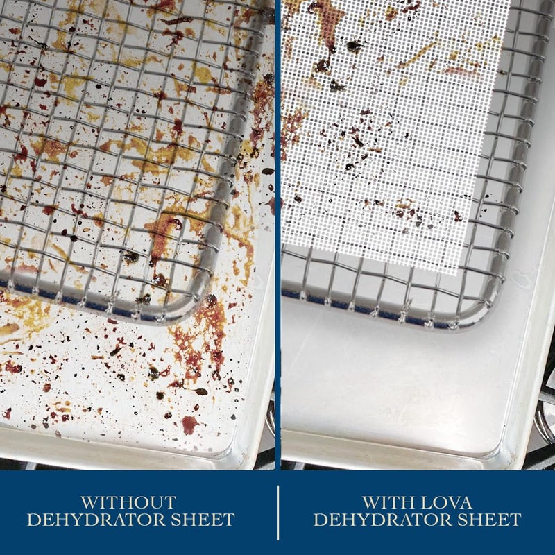 Lova Silicone Dehydrator Sheets 14x14 (12 Pack) Fine Mesh Tray Liners for Excalibur, Cosori, Magic Mill, Nonstick Reusable Mats, BPA Free, Cut to Fit, Jerky Herbs Fruit by Lova - Image 2