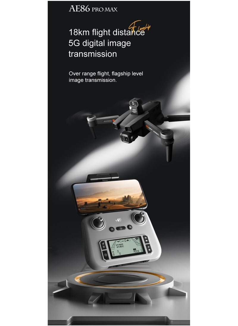 null - AE86 Pro Dron with Laser Obstacle Avoidance GPS Return Optical Flow Brushless Three Axis Self-stabilizing Gimbal 45mins Flight Time RC Dron Foldable Quadcopter Toy (1 Battery) - Image 1
