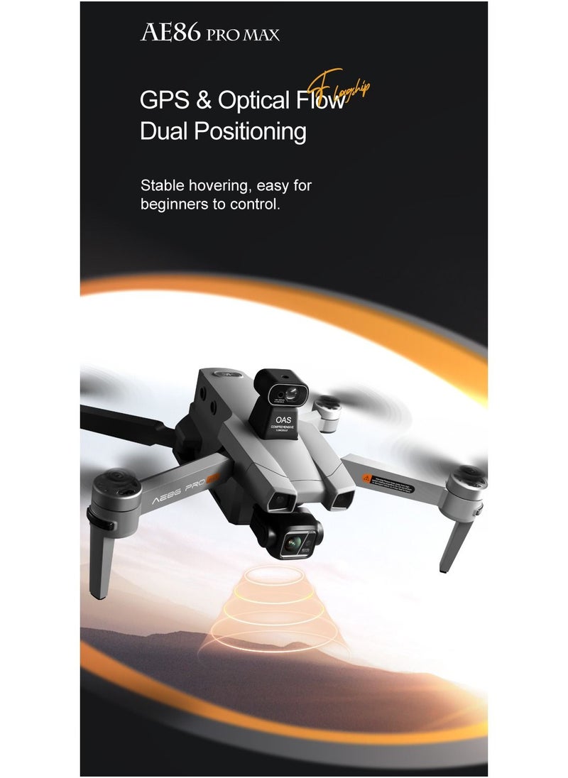 null - AE86 Pro Dron with Laser Obstacle Avoidance GPS Return Optical Flow Brushless Three Axis Self-stabilizing Gimbal 45mins Flight Time RC Dron Foldable Quadcopter Toy (1 Battery) - Image 1
