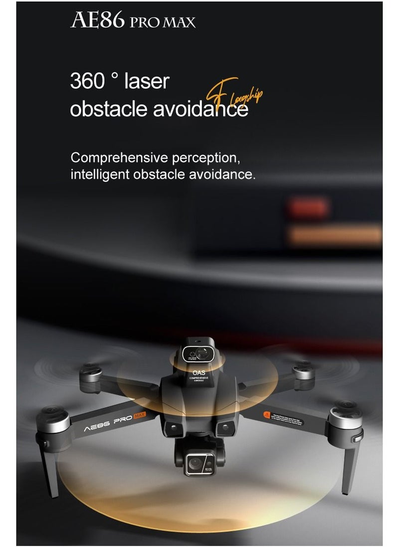null - AE86 Pro Dron with Laser Obstacle Avoidance GPS Return Optical Flow Brushless Three Axis Self-stabilizing Gimbal 45mins Flight Time RC Dron Foldable Quadcopter Toy (1 Battery) - Image 1