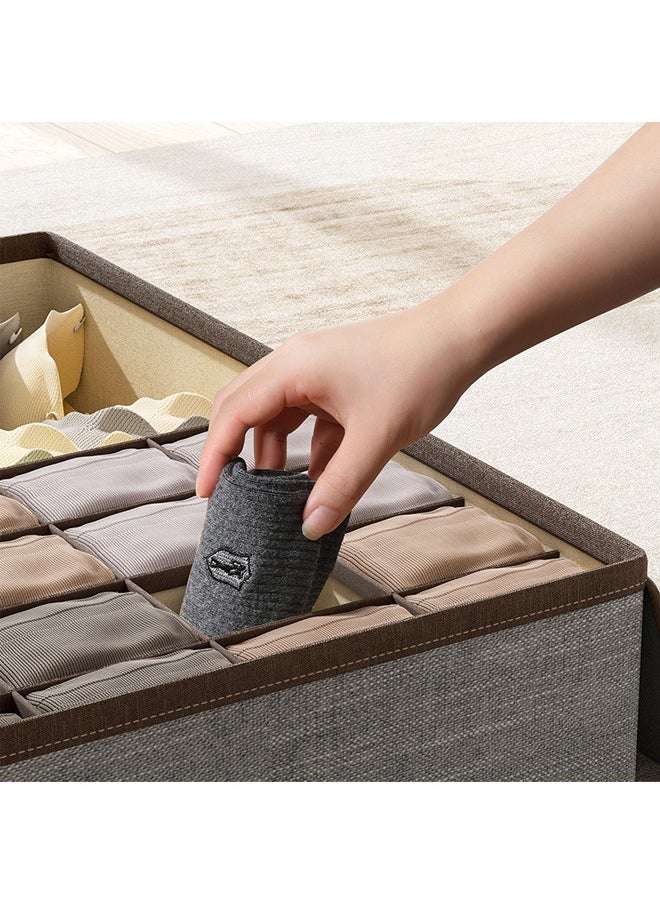 Generic - Foldable Undergarments And Socks Storage Box,17Gird Foldable Closet Storage Organizer Divider , Bra Underwear Closet Organizer,Sock Underwear Organizer,Home Closet Organizer Boxes Storage,Clothes Organizer for Clothes Bras Lingerie Socks Undies(Grey) - Image 1