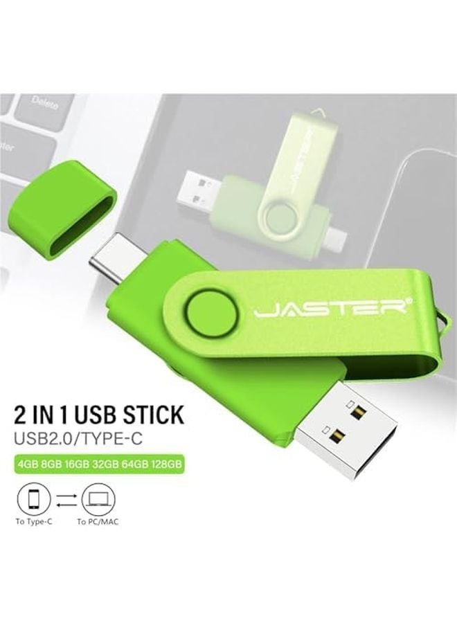 8GB Green Type C 2 In 1 USB OTG Flash Drive Dual USB 2 0 Pendrive Memory Stick - Image 4