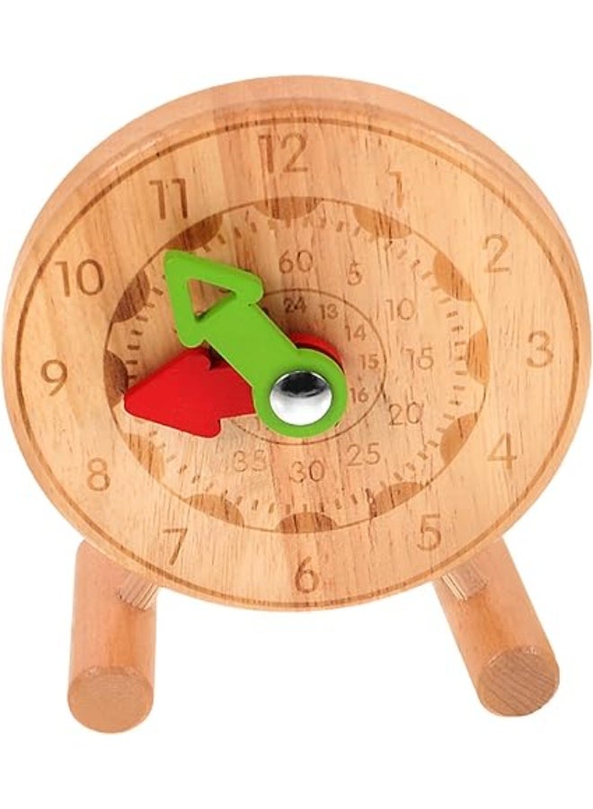 Small clock teaching time to children, wooden. - Image 1