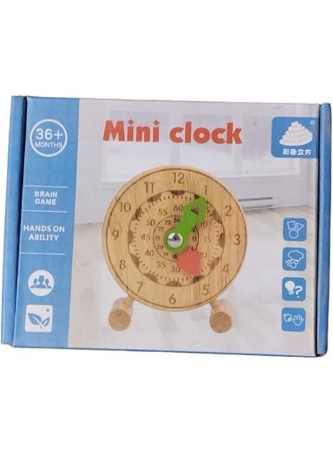 Small clock teaching time to children, wooden. - Image 4