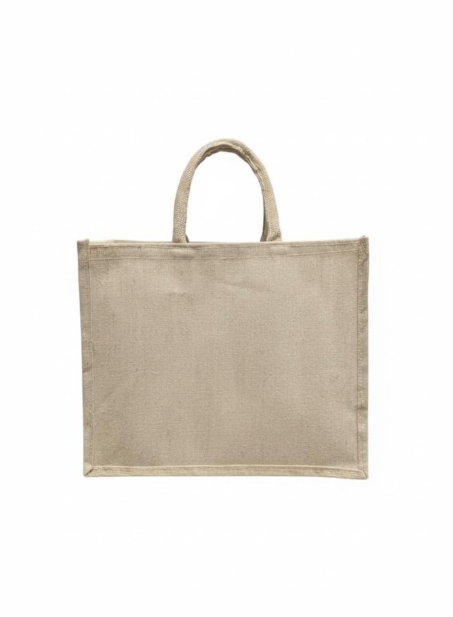 Handmakers Banana Fiber Natural Beige Gift Bags (12x15x5 inch) (Pack of 10) with Zipper for Room Hampers Gift Bags - Image 4