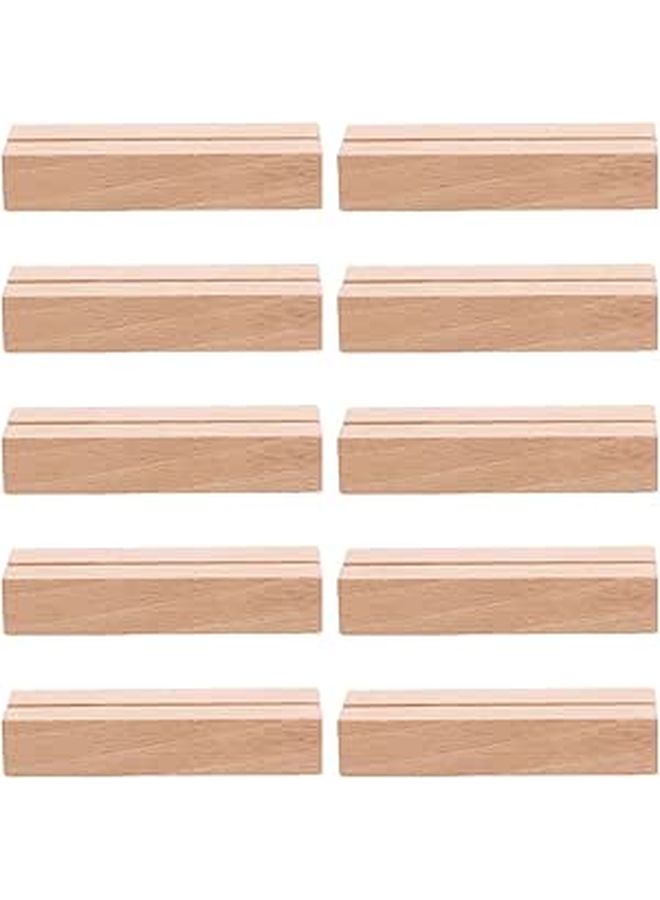 Natural Wood 10pcs Place Card Holder Stands For Business Cards Display Table Number Office Supply - Image 1