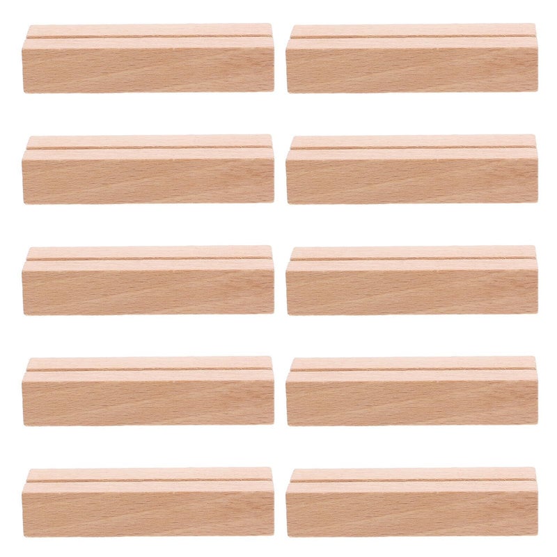 Natural Wood 10pcs Place Card Holder Stands For Business Cards Display Table Number Office Supply - Image 2