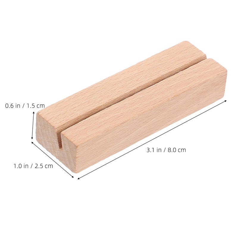 Natural Wood 10pcs Place Card Holder Stands For Business Cards Display Table Number Office Supply - Image 3