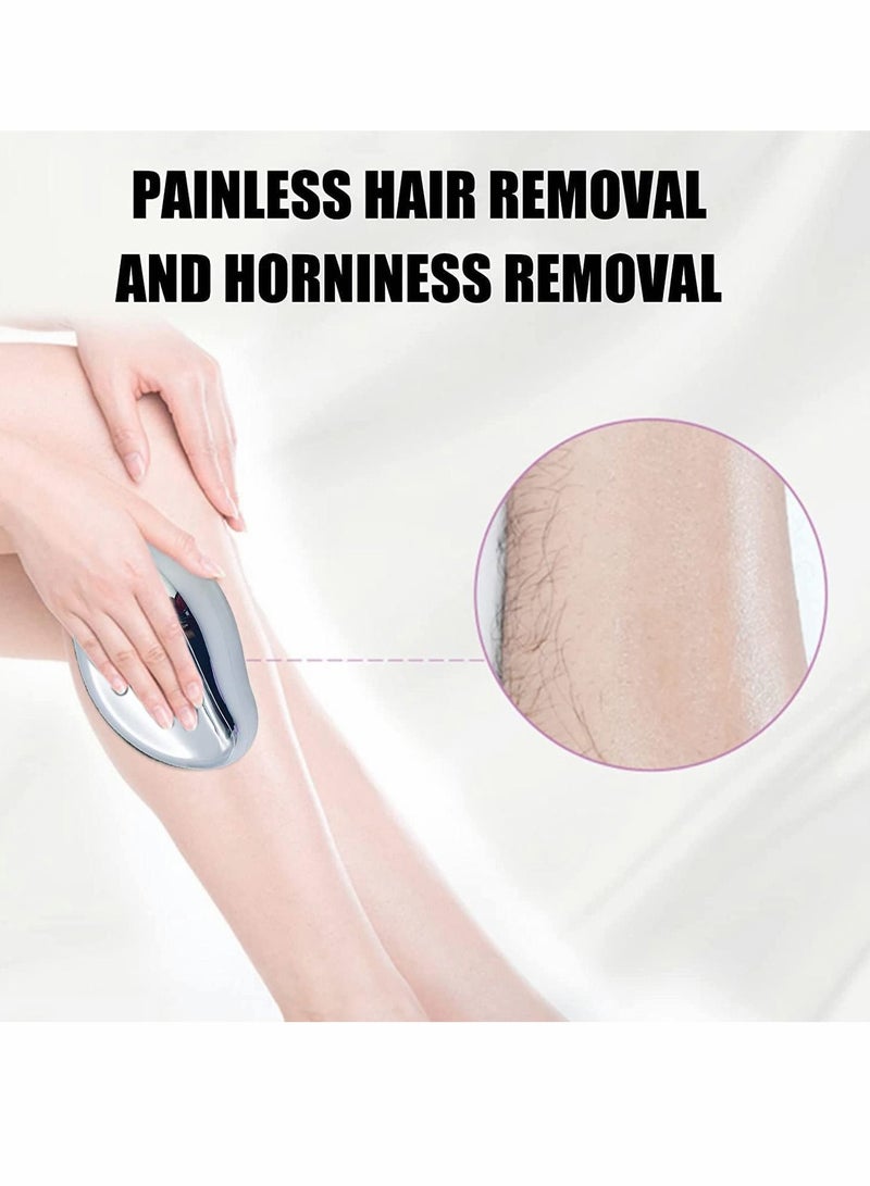 KASTWAVE ممحاة إزالة الشعر، أدوات إزالة الشعر الكريستالية غير المؤلمة، ممحاة شعر كريستالية سحرية، بشرة ناعمة وسريعة وسهلة لإزالة الشعر بالكريستال للرجال والنساء (فضي) - Image 2