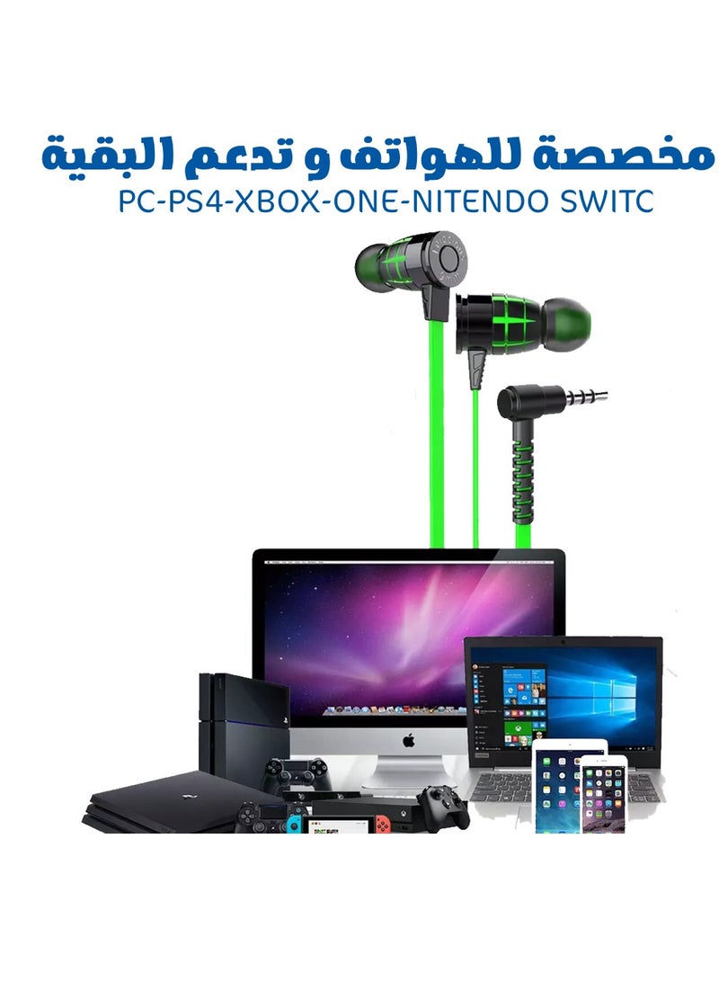 Plextone G25 Wired Gaming Earphones with Microphone, Game Tuner, Stereo Bass and Hi-Res Sound, Support All Devices (Green) - Image 4