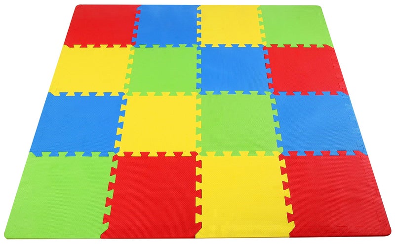 EASY HOME Multicolor Play Mat for Kids, Baby Interlocking Playmat for Crawling and Playing - Protective Interlocking Floor Tile for Kids Play Room- 60x60cm - 12mm Thickness (Pack of 8-32 Sq Ft Area) - Image 4
