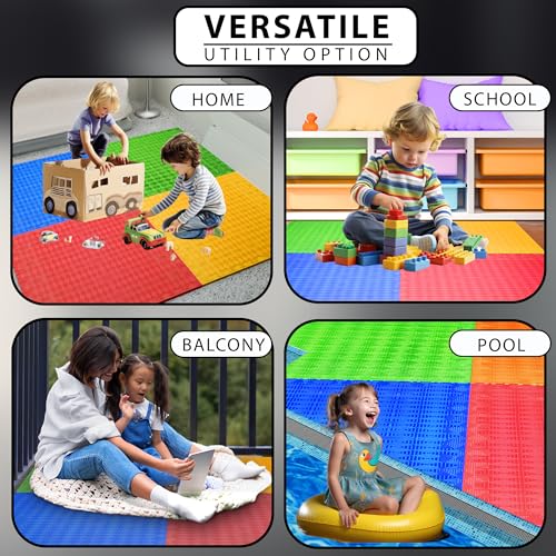 EASY HOME Multicolor Play Mat for Kids, Baby Interlocking Playmat for Crawling and Playing - Protective Interlocking Floor Tile for Kids Play Room- 60x60cm - 12mm Thickness (Pack of 8-32 Sq Ft Area) - Image 3