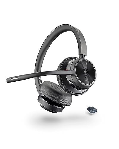 Poly Voyager 4320 UC Wireless Headset, Bluetooth Headphones with Mic - Noise-Canceling Boom Mic - Connect to PC via USB-C to USB-A Adapter, Cell Phone via Bluetooth - Microsoft Teams Certified - Image 1
