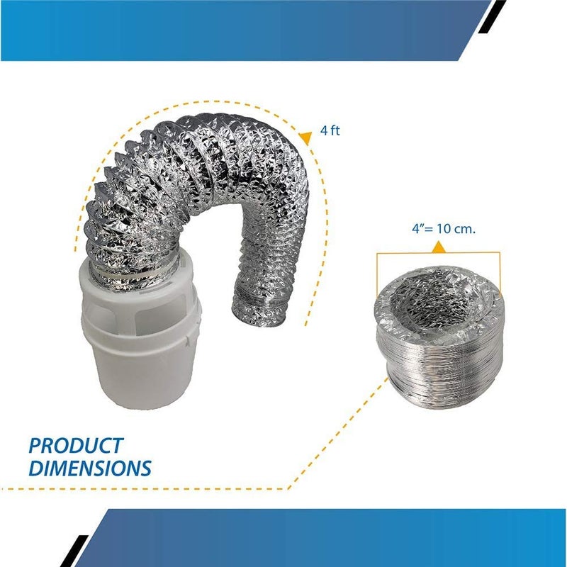 Raven Indoor Dryer Vent Kit with Lint Trap Bucket and 4 feet Flexible Aluminum Foil Duct - Image 5