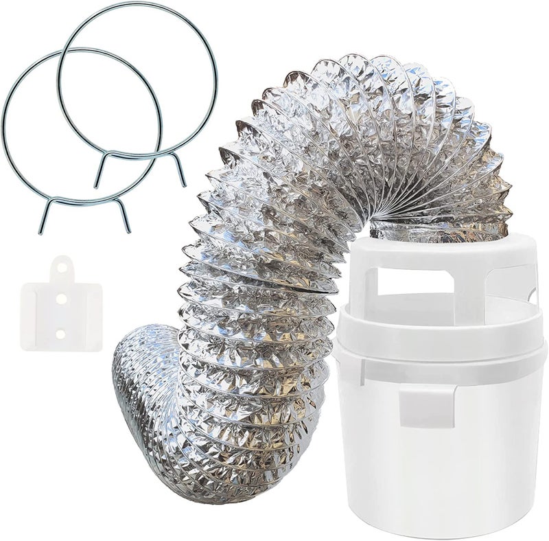 Raven Indoor Dryer Vent Kit with Lint Trap Bucket and 4 feet Flexible Aluminum Foil Duct - Image 1