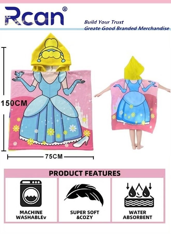 Rcan Kids Bath Towel for 1 to 6 Years Toddler Kids Hooded Towel Microfiber Bath Towel Super Soft Robe Poncho Bathrobe Swimming Beach Holiday Water PlayingBeach Pool Bath Swim Coverups - Image 2
