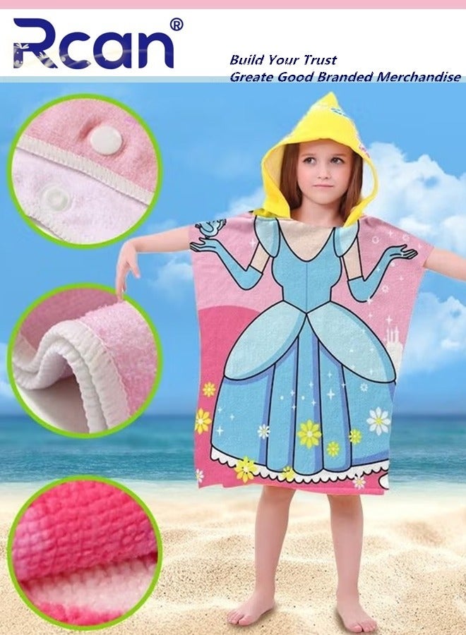 Rcan Kids Bath Towel for 1 to 6 Years Toddler Kids Hooded Towel Microfiber Bath Towel Super Soft Robe Poncho Bathrobe Swimming Beach Holiday Water PlayingBeach Pool Bath Swim Coverups - Image 3