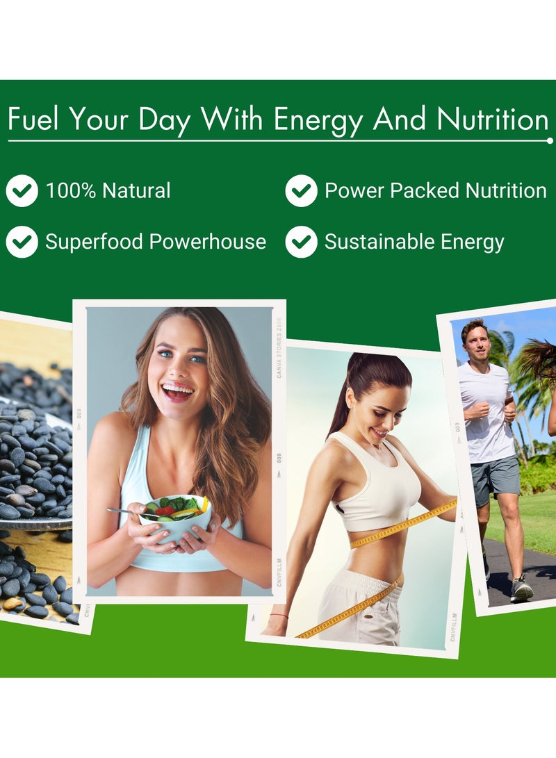 بليس اوف ايرث 100 جرام من بذور السمسم الأسود غير المقشورة كاليه طازجة وغنية بالألياف رائعة للطبخ والخبز - Image 4