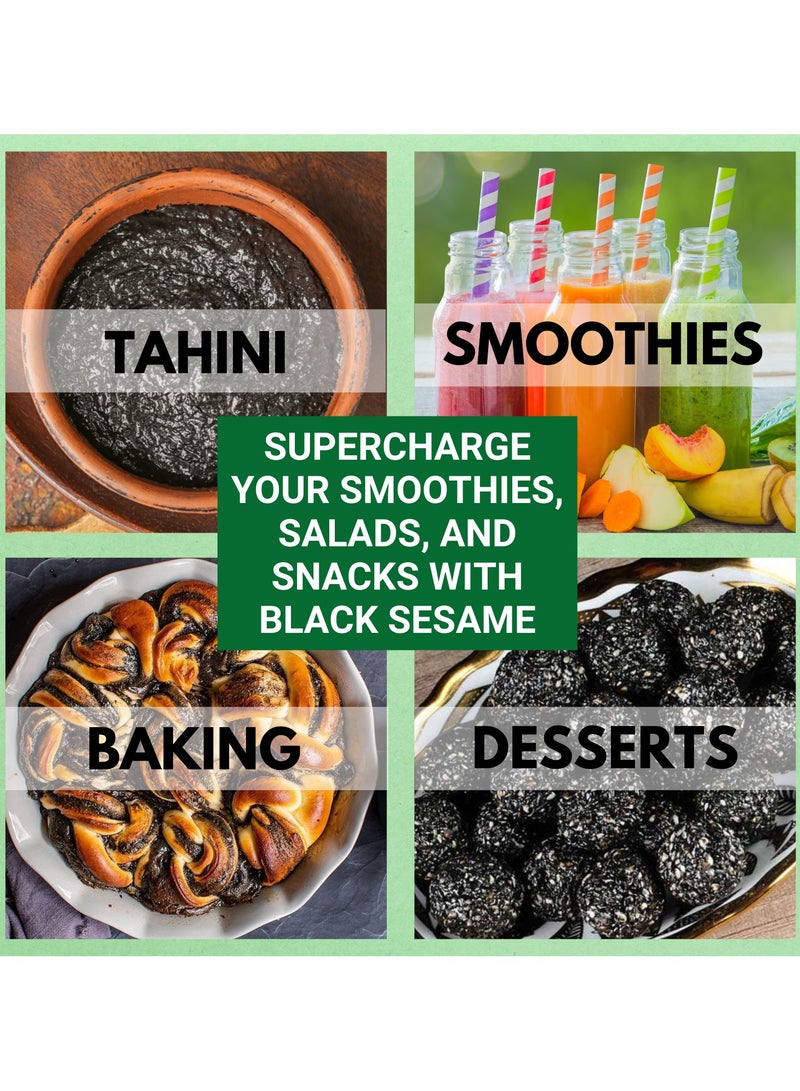 بليس اوف ايرث 100 جرام من بذور السمسم الأسود غير المقشورة كاليه طازجة وغنية بالألياف رائعة للطبخ والخبز - Image 3