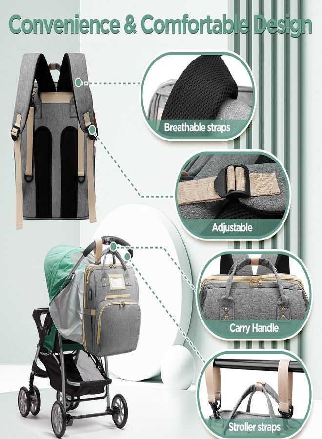 Lenski Diaper Bag Backpack, Baby Shower Gifts for New Mom, Baby Registry Search, Newborn Diaper Bag with Changing Station and USB Charging Port, Toddler Travel Essential, Large Capacity Nappy Bag - Image 4