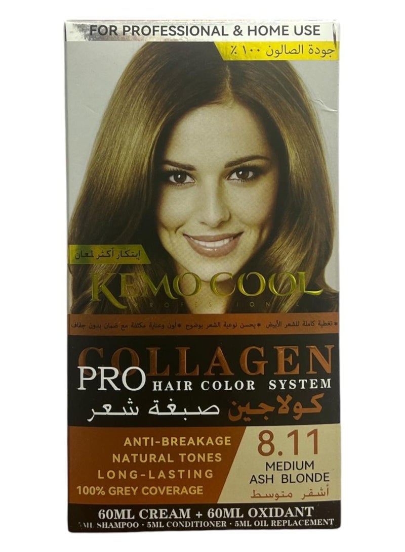 كيمو كول صبغة شعر كولاجين  اشقر متوسط الحجم  60+60+5+5+5 جودة عالية  100% - Image 1