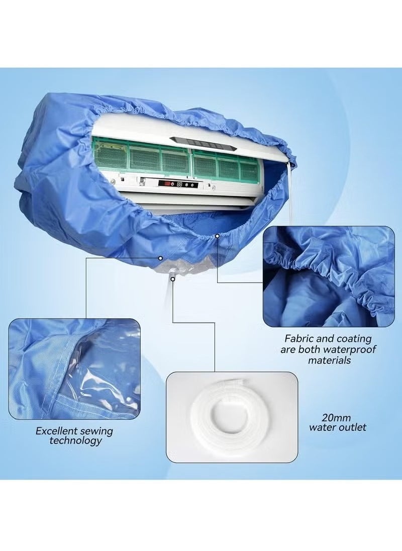 Air Conditioner Cleaning Cover Dust Washing Bag for large size 2P-3P Wall Mounted AC Service with pipe