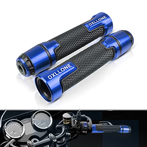 OXLLONE 22MM 7/8'' Universal Motorcycle Handlebar Grips With Grip Ends Compatible with GSXR GSX-R 125 250 300 600 750 1000 (Blue) - Image 3