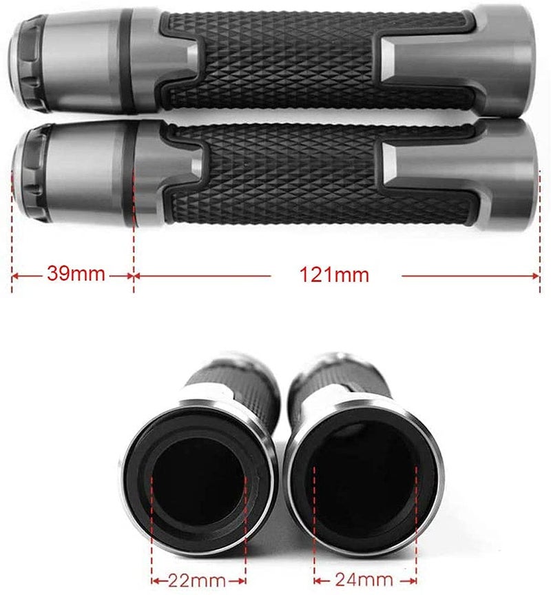 OXLLONE 22MM 7/8'' Universal Motorcycle Handlebar Grips With Grip Ends Compatible with GSXR GSX-R 125 250 300 600 750 1000 (Blue) - Image 4