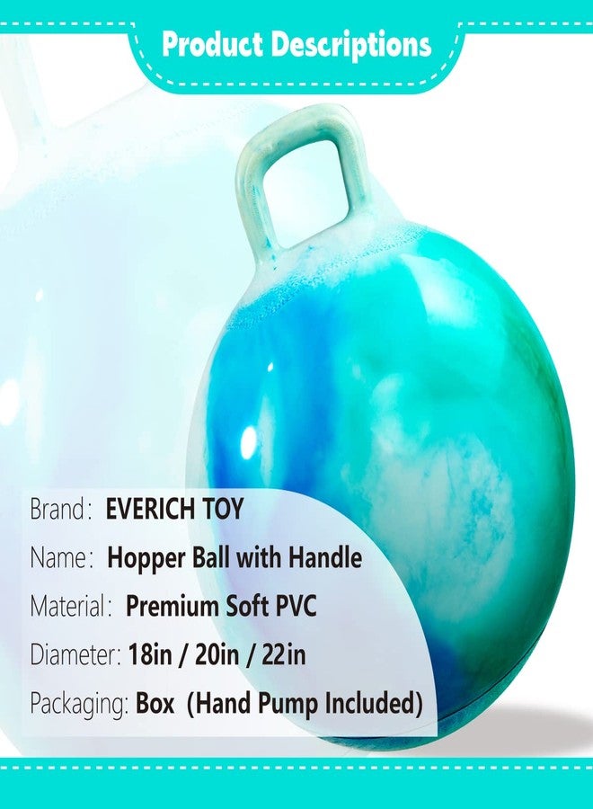 EVERICH TOY Hopper Ball, Clouds Hopping Toys for Kids, 18 Inch Bouncy Ball with Handle, Inflatable Bouncing Hoppity Hop Toys for Boys and Girls Gifts - Image 2