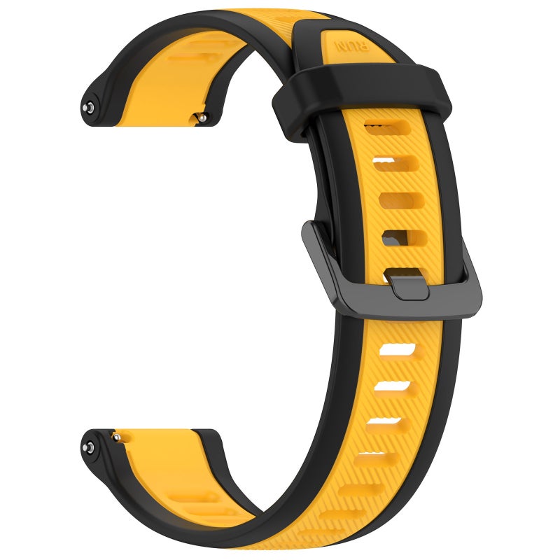 S-TOP For Garmin Forerunner 158 20mm Two Color Textured Silicone Watch Band(Yellow+Black) - Image 2