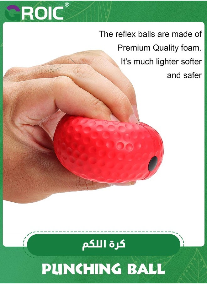 GROIC - Double End Punching Bag Boxing Striking for Training,Speed Bag with Difficulty Levels Boxing Reflex Ball with Headband,Perfect for Reaction, Agility, and Hand Eye Coordination Training - Image 1