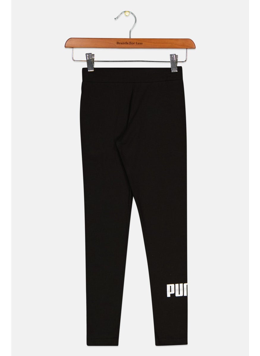 PUMA Kids Girls Brand Logo Leggings, Black  - Image 1