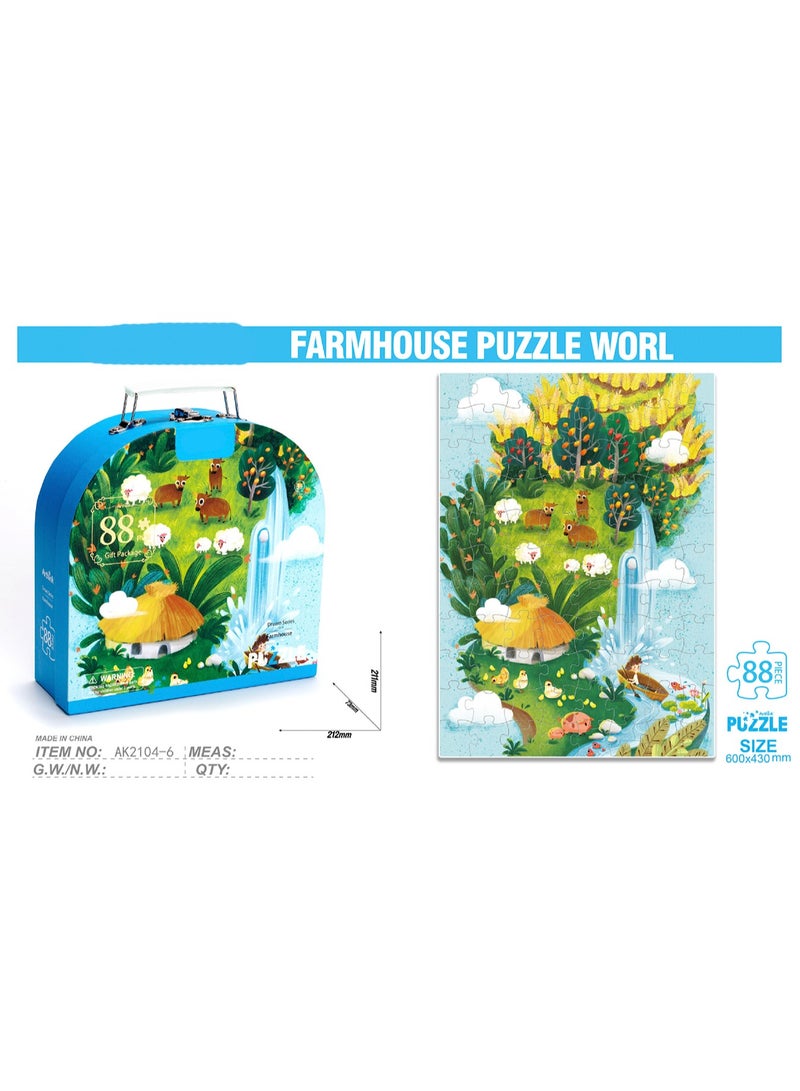 ألعاب ألغاز تعليمية لطيفة للأطفال من الرسوم المتحركة، هدايا للأطفال، هدايا تذكارية لمشاركة أعياد الميلاد، ألعاب ألغاز تعليمية معلبة، هدايا رياض الأطفال، مناسبة للأطفال فوق سن ثلاث سنوات للعب (المزرع - Image 2