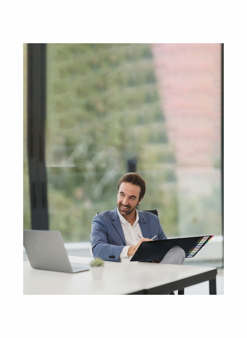 Captaintech Colored File Folders,Accordian File Organizer Black Cover with 24 Pockets, A4 Letter Size Expanding Hold 240 Sheets, with Rainbow Tabs Suitable for School Office Travel - Image 5