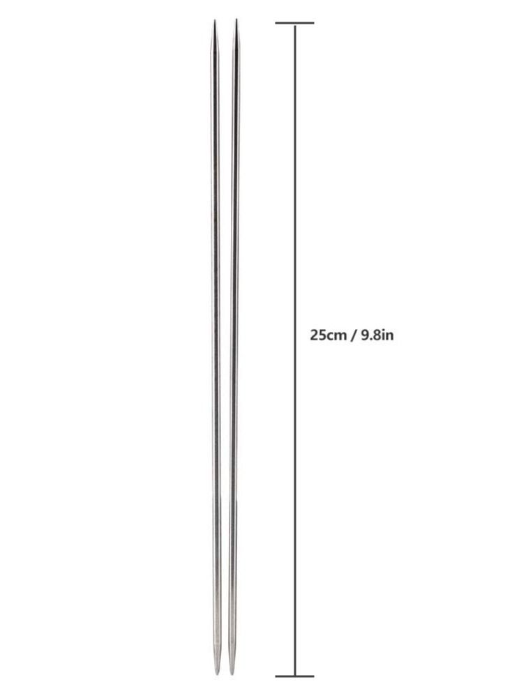 SYOSI Double Pointed Knitting Needles, 11 Sizes Stainless Steel Metal Knitting Needles Set, Beginners Straight Knitting Needles Double Pointed Knitting Needle Sets 9.8inche - Image 5