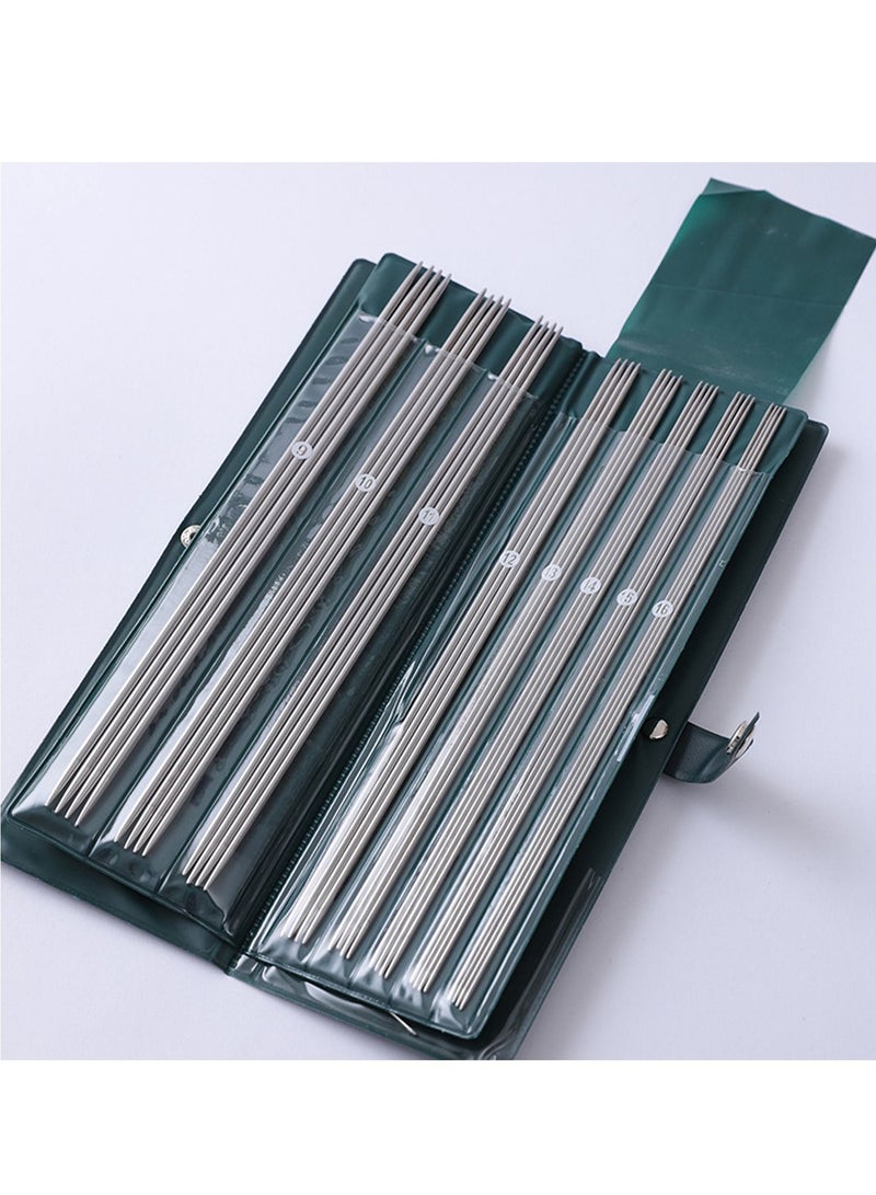 SYOSI Double Pointed Knitting Needles, 11 Sizes Stainless Steel Metal Knitting Needles Set, Beginners Straight Knitting Needles Double Pointed Knitting Needle Sets 9.8inche - Image 2