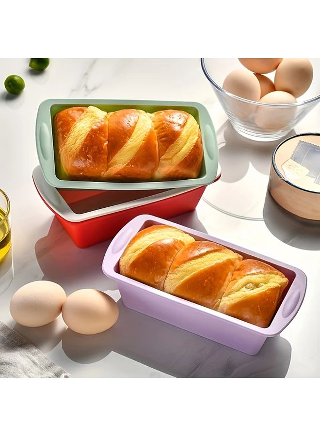 Purple Silicone Loaf Pan Set With Lids Non Stick Stackable Baking Molds - Image 4