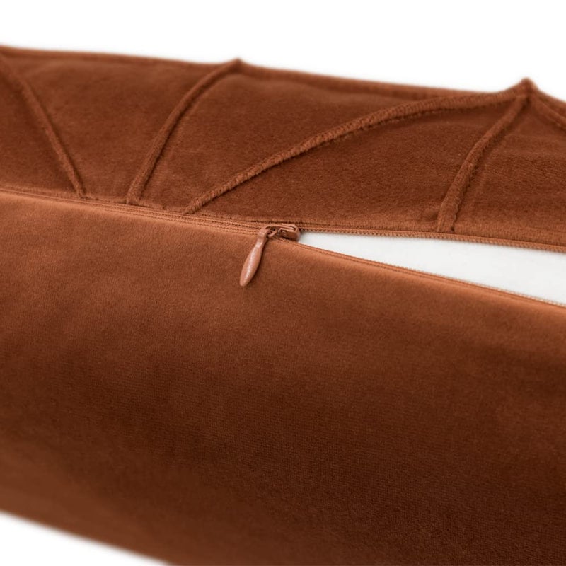 JWH SOFT VELVET رمي وسادة تغطية الزخرفة بسيطة هندسية وسادة سادة العلبة القطني وسادة وسادة السرير المنزل غرفة المعيشة 14x24 بوصة الصدأ Adobe - Image 5