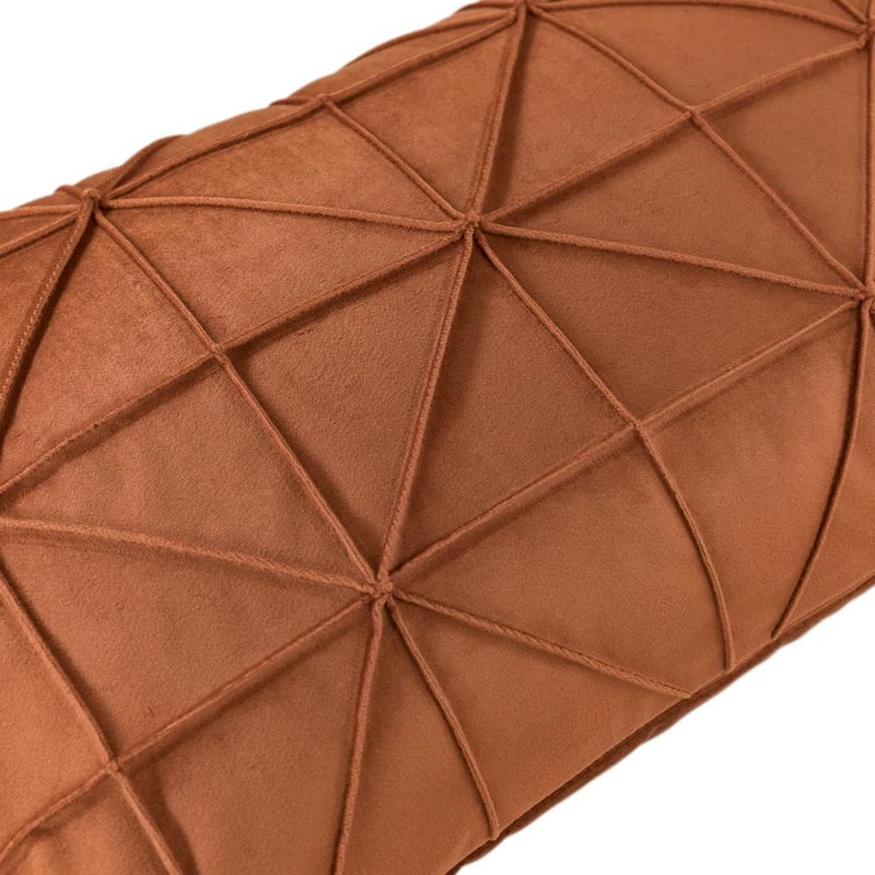JWH SOFT VELVET رمي وسادة تغطية الزخرفة بسيطة هندسية وسادة سادة العلبة القطني وسادة وسادة السرير المنزل غرفة المعيشة 14x24 بوصة الصدأ Adobe - Image 3
