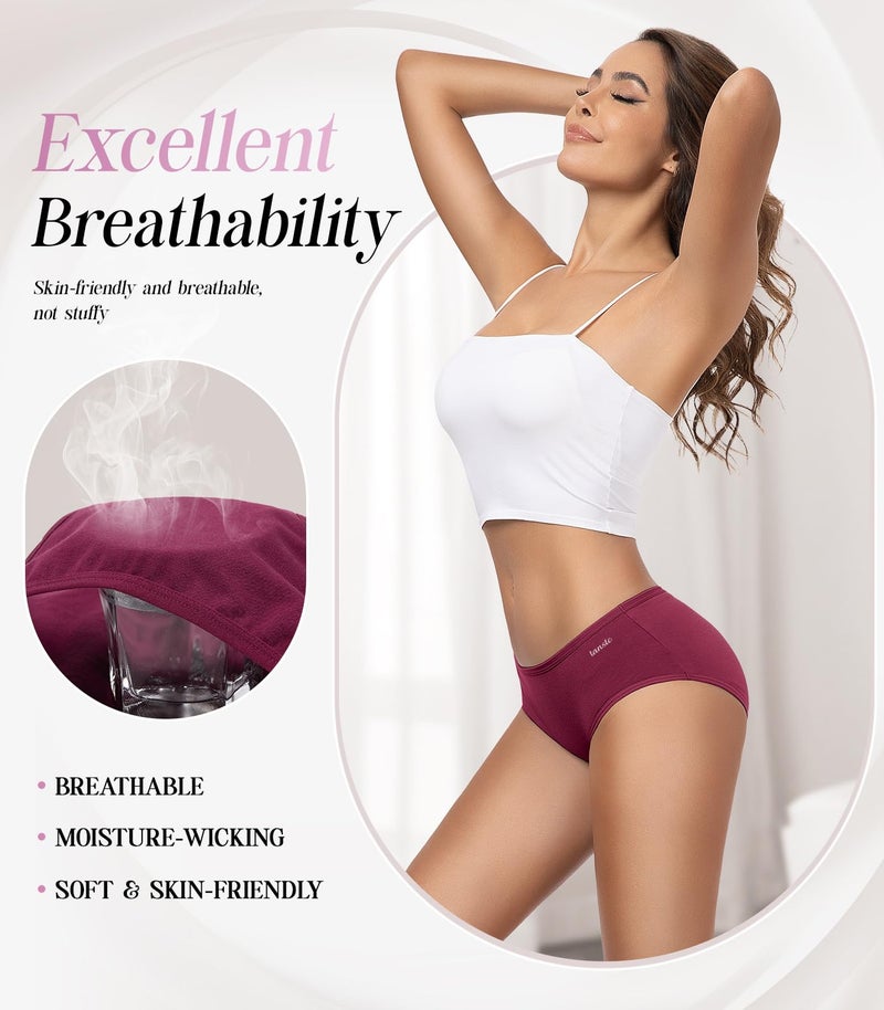 TANSTC Cotton Underwear for Women Low Waist Hipster Panties Full Coverage Stretch Briefs Soft Breathable Panties 6 Pack - Image 5